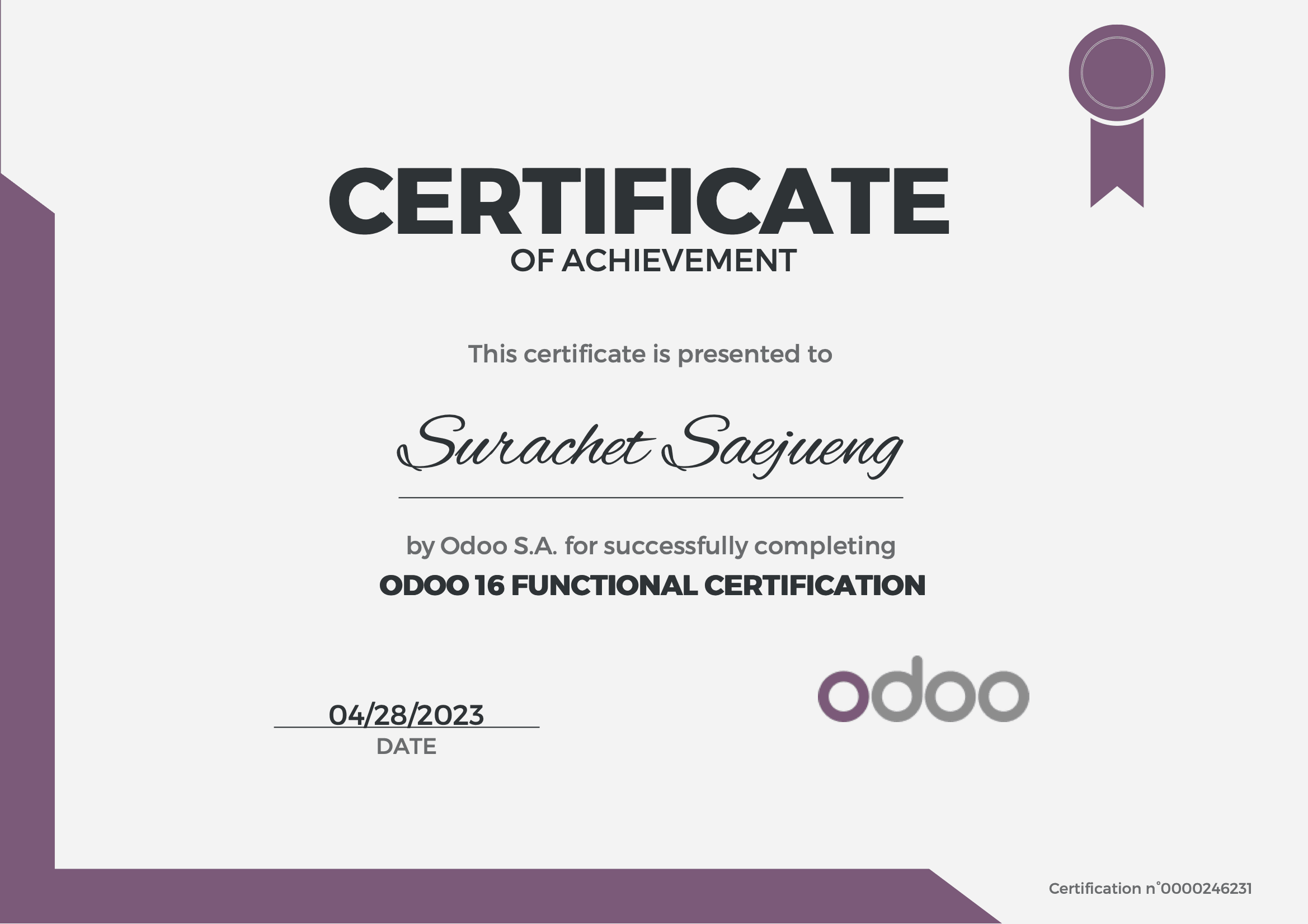 Odoo - Sample 1 for three columns